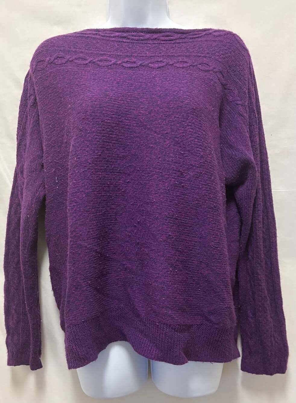 Catherines Women's Plus Size Chenille Cable-Knit Boatneck Sweater - .com,